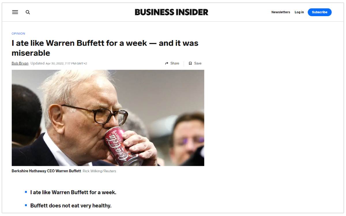 warren buffet dieet